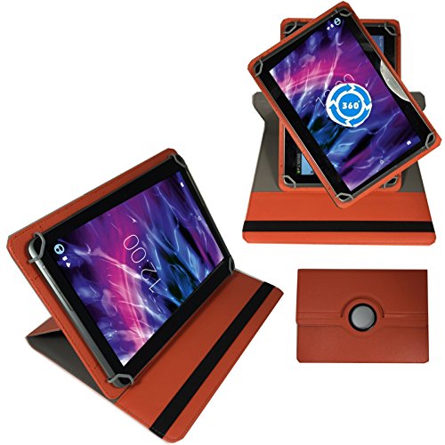 360° 10 Zoll ORANGE Tablet Tasche Schutz Hülle Stand Etui für Trekstor SurfTab xiron 10.1 pure + Stift - 2