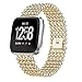 Produktbild Hunpta@ Mode Sport Perlen Armband mit Metallverbindern Compatible für Fitbit Versa(130-200mm) (Gold)