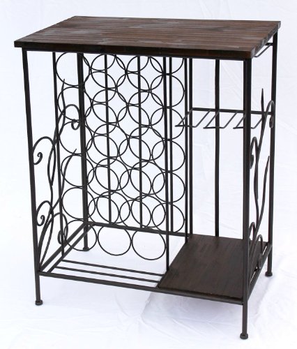 DanDiBo Weinregal HX12977 Flaschenständer 83 cm Metall und Holz Flaschenhalter Regal Bar - 2