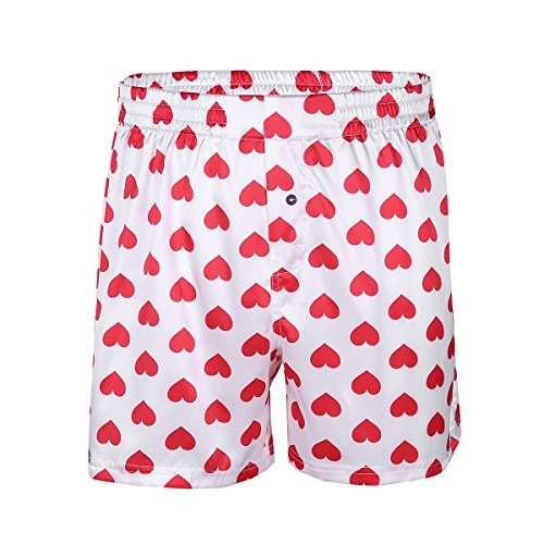 iiniim Shorts de Bain Hommes Garçons Amour Coeur Courte Pantalons de Sports Caleçon de Plage Maillot de Bain Ete Bas de Pyjama Boxer Léger Loose Lounge Short Pants