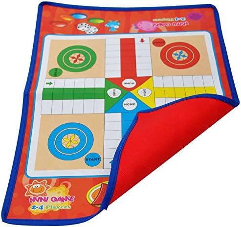 Junior/Kids Ludo Family Indoor Outdoor Mat Platform Dice Traditional Classic Star Game 4 Players Carpet Board Game