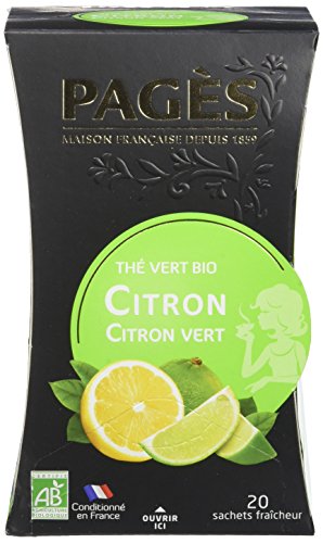 Pagès Thé Vert Citron Bio 20 sachets - Lot de 2