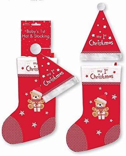 Baby's 1st Christmas Hat and Stocking Set