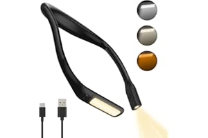 FAYIBUY LED Hals Leselampe Buch Einstellbare Helligkeit und 3 Farben, Umhängelampe zum Stricken, Handarbeitslampe zum Umhängen, Stricklampe Wiederaufladbar Flexible Halsleselampe für Campen Reparieren Angeln