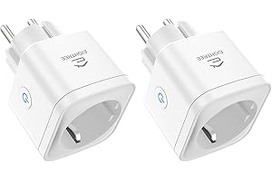 EIGHTREE Inteligentne gniazdko Wi-Fi, z pomiarem prądu, 16 A, Smart Home WiFi, akcesoria Alexa, harmonogram, zdalny dostęp, współpracuje z Alexa, Google Home, SmartThings, 2 sztuki w opakowaniu