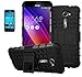 Produktbild Asus Zenfone 2E / 2 ZE500CL(2015) Hülle mit Panzerglas,TPU+PC Ultra Slim Silikon Tough Rugged Dual-Layer Hardcase with Built-in Kickstand Thin Stand Case,Wasserdicht Shockproof Anti Slip Stoßfest Protection Tasche Schutzhüllen für Asus Zenfone 2E / 2 ZE500CL(2015) 5.0Zoll-[schwarz]+Panzerglas/Schutzfolie/Displayschutzfolie