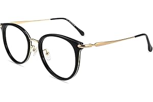 Firmoo Blaulichtfilter Brille Damen Entspiegelt ohne Sehstärke für Damen Herren, Große Runde Blaulifilter Computer Brille gegen Kopfschmerzen, UV400 Blaulicht Schutzbrille