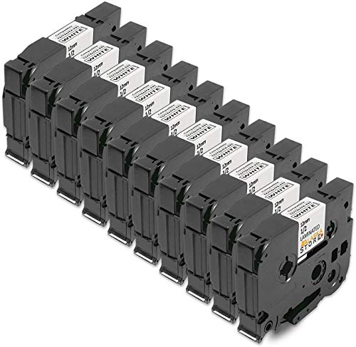 10x Tape Cassette Brother TZe-231 TZ-231 Negro sobre Blanco 12mm x 8m Para Tze Tape Brother P-Touch PT-1000 P700 GL-H100 GL-H105 GL-200 PT-1080 PTE-550WVP PT-P700 PT-H300 PT-1005 PT-1010 PT-1090 PT-1200