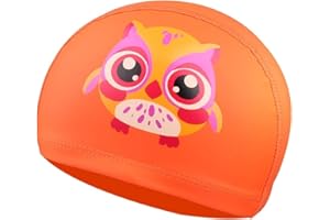 DOUER Gorros de Piscina para Niños, Gorros Natacion para Niños y Niñas de 4 a 10 Años, Tela Elastica Facil de Poner.