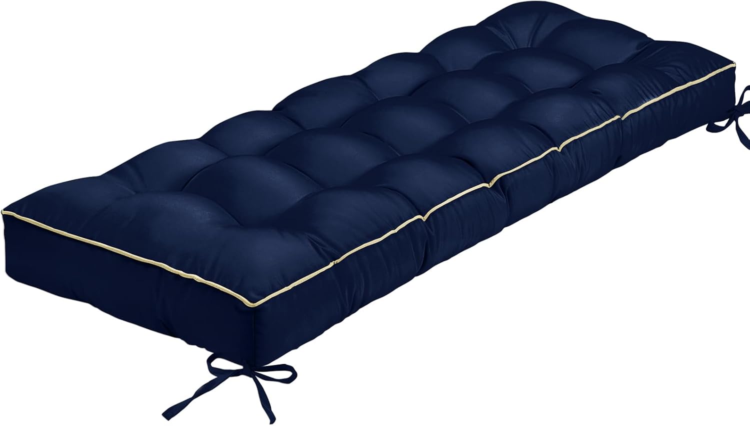 TaiBest Outdoor Bench Cushion, Tufted Patio Seat Pad for Garden Bench, Porch Swing, Indoor/Outoor Furniture (Blue, 122X46X10cm)
