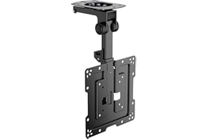 AISENS CT43S-187 - Support de Plafond pivotant, Pliable pour Moniteur/télévision 20 kg de 19-43, Noir