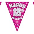 18th Birthday Pink Birthday Party Flag Banner Bunting Age 18