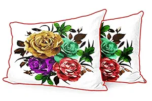DreamVio Jute Fabric Printed Decorative Pillow/Throw/Cushion Covers for Living Room, Bed Room, Sofa,Chairs,Pillow Cases, Pillow Covers Set of 2, Size 12x18 Inches Style154