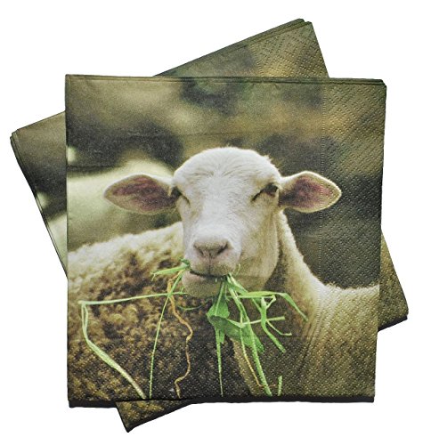 Preisvergleich Produktbild 20 Stk. Servietten - Schaf / Haustier - Serviette Tischserviette Papier Party - Tiere Schafe Tier Bauernhof