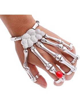 Eleery Punkwind Art und Weise Legierung Armband Skelett Hand Knochen elastischen Armreif
