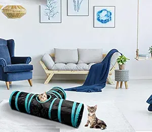 Royal Cat 3 Way Metal Cat Tunnel, Collapsible Pet Toy with Ball (Pack of 2)