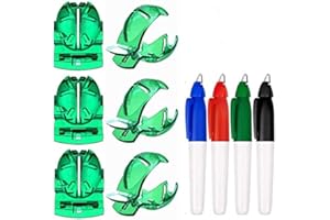 Dadabig 6 Stück Golf Alignment Tool, Golf Ball Liner Marker Golfball Strichzeichnung Golfball Ausrichtungswerkzeug Liner Kugelmarkierung Clips für grafische Markierungen Linie mit 4 Golf Marker (Grün)