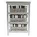 Homestyle 3 Storage Wicker Baskets Chest Drawers Cabinet Cupboard Organiser Unit