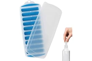 PTAIZJJZ 1 paquete de bandeja para cubitos de hielo, bandeja estrecha para botellas de agua con tapa, bandejas de hielo inferiores de silicona para bebidas deportivas y botellas de agua (color aleatorio)