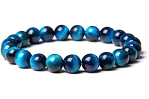 ADGJL Bracelet Pierre Naturelle Femme, 7 Chakra Naturel Bleu Oeil De Tigre Pierre Stretch Bracelets Perles Élastique Bracelet Boho Charme Diffuseur Bijoux Femmes Hommes Couple Mode Cadeau