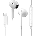 USB C Headphones,Type C Earphones Wired Hi-Fi Stereo Noise Earbuds In Ear USB C, reduction with Mic&Volume Control for iPhone 15/16, iPad Pro,Samsung Galaxy S20 S21 S22 S23/Ultra Note 10/20,Goog Pixel