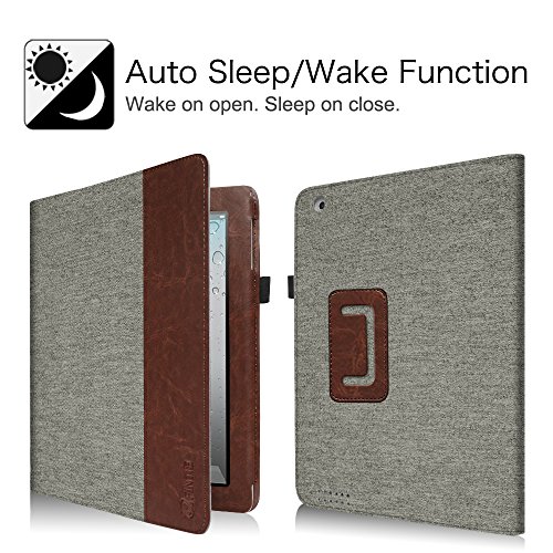 Fintie iPad 2 / 3 / 4 Hülle Case – Folio Slim Fit Kunstleder Schutzhülle Cover Tasche Etui mit Auto Schlaf / Wach Funktion für Apple iPad 2 / iPad 3 / iPad 4, Denim grau - 2