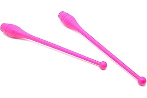 BUSHWACKA Adultos Rosa 2 x Mujeres Palos de Gimnasia (42cm) (150g) Pesas de Gimnasio para Mujeres Bastones de Gimnasia de Baile, Gym Mazas, Palos de rítmica, Gimnasia rítmica de Principiantes