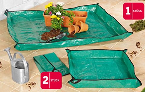 Arbeitsunterlage Pflanzunterlage aus Kunststoff Gartenarbeitsunterlage grün (2 kleine (81 x 81 cm))