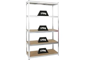 ‎PROREGAL PROREGAL Schwerlastregal Giant Ragnar für Gesamtlast 875kg Maße: 200x120x50 Verzinkt, Kellerregal, Steckregal, Garagenregal, Lagerregal