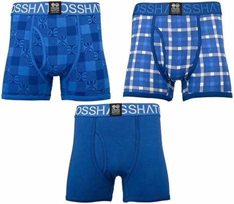 2k17Sep MENS CROSSHATCH DESIGNER BOXER SHORTS UNDERWEAR TRUNKS GIFT SET MULTI 3-PACK[Limoges,L]