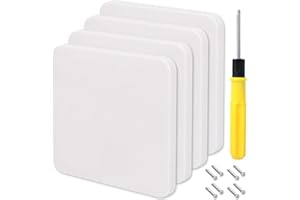 Acmerota Placa en blanco única Orificio para tornillo oculto Placa ciega de toma de corriente de 1 unidad, Cubierta de placa ciega de forma cuadrada de una sola unidad,para toma de corriente