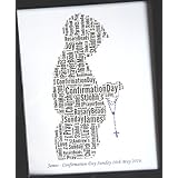 Die erste heilige Kommunion des neuen personalisierten Jungen oder Bestätigungs-Wort-Kunst-Entwurf (A) Präsentiert in 8 