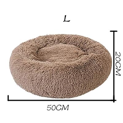 sunnymi® Nid de Compagnie Lit de Couchage de Litière de Chat PV de Sommeil Profond de Litière Confortable de Chien de Chenil de Peluche Convient aux Animaux Domestiques et aux Chats (L, Kaki)