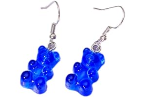 Gummy Candy Bear Earrings Tukcherry Resin Bear Drop Colorful Cartoon Dangle Drop for Women