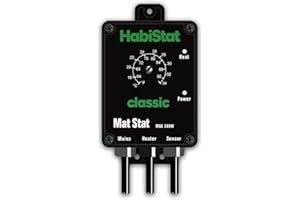 Habistat - Classic On/Off Mat Stat Thermostat - Black - 300w - Accurate Dial - Easy to Use - Ideal For Controlling Heat Mats