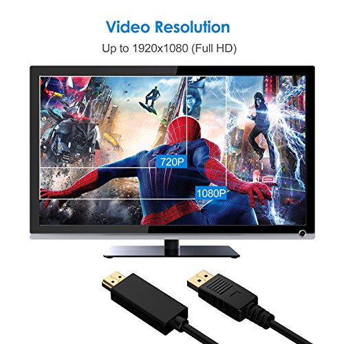 Displayport auf HDMI Kabel, Rankie 3m Vergoldet DisplayPort DP zu HDMI Kabel HDTV Cable (Schwarz) – R1102C - 4