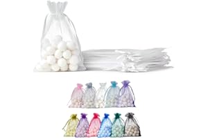 Soul Projekt [25 unidades] Bolsas de regalo de organza, para regalos, joyas, cumpleaños, bolsas de fiesta. Bolsas de organza para todas las ocasiones. Blanco Organza Bags White 10x15 x25