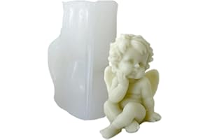 ROSIXEHIRD Stampi Per Candele Per Fare Candele, Stampo Per Candele In Silicone 3D Con Angelo, Stampo Per Candele Ad Angolo Per Candele Profumate, Sapone Fai Da Te, Aromaterapia, Cera, Candele, Torta, Cioccolato