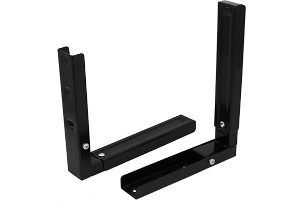 Alexvyan Imported Universal Fordable Cast Iron Powder Coated Extendable Stretch Shelf for Microwave Oven OTG Printer Speaker (Black)