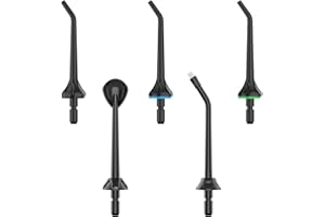 MiTdir Replacement Classic Jet Tips Dental Water Jet Nozzle Accessories Compatible with 801 Mitdir Water Flossers (5 Pieces), Black