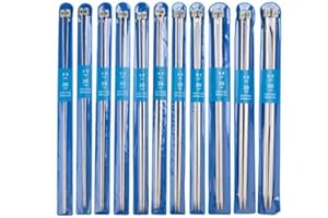 Dproptel Knitting Needles,Stainless Steel Single Pointed Knitting Needles Kit Set Sweater Straight Needle in Different Sizes (11pirs,22pcs,36cm Length)
