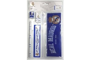 Real Madrid Juego de 5 Piezas de papelería, Color Azul, Large (CASA Y MENAJE 2015 S.L Export.CM_097257)