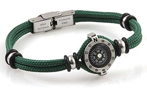 amorili bracciale con bussola e cordino nautico uomo