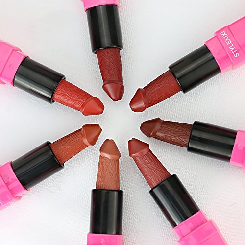 Wishwin Lippenstift Lipgloss Penis Langlebig Feuchtigkeitsspendende Wasserdichte Non-Stick Cup Lippenstift Make-up Kosmetik 7 Farben - 3