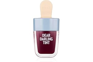 ETUDE Dear Darling Water Gel Tint Ice Cream (RD306 Shark Red) (21AD) | Vivid High-Color Lip Tint with Minerals and Vitamins from Soap Berry Extract to Moisture Your Lips