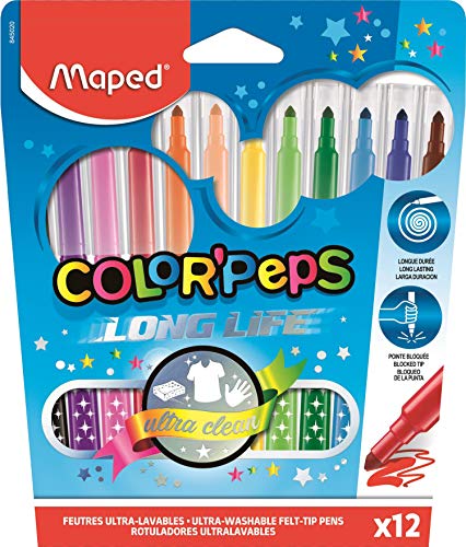 Maped Color' Peps Long LifePack de 12 rotuladores con estuche de cartón
