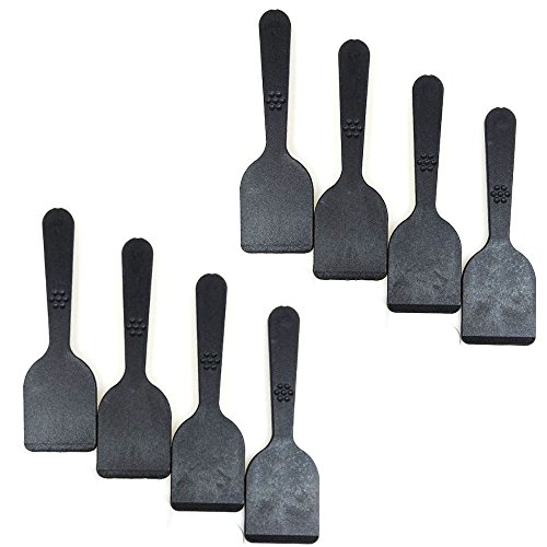 Viva-Haushaltswaren – 8 Raclette-Schaber / Schieber / Spachtel aus hochwertigem Kunststoff in schwarz (spülmaschinenfest!) - 2