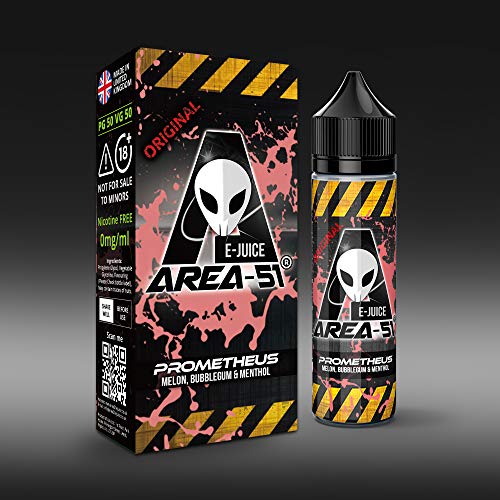 Area 51 E Liquid Vape Juice 50ml 0mg 50VG / 50PG, elija su sabor - Sin nicotina (Prometheus)