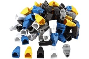 Splinktech Safekom New 100 Pcs x RJ45 Cat5e Cat6 Ethernet Network Cable End Connectors Cover Protector Boots Network Kit (RJ45-BOOT-LT100)