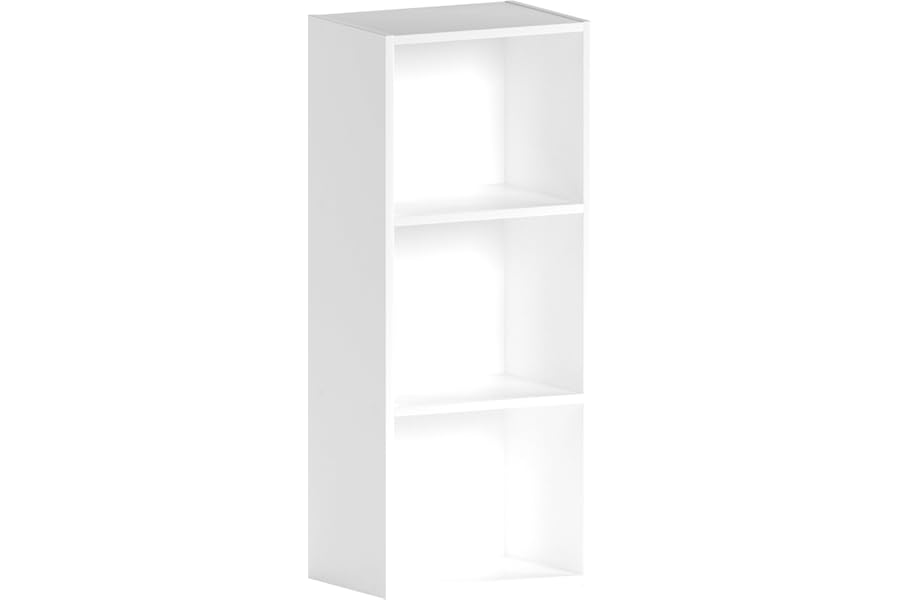 Vida Designs Oxford 3 Tier Cube Bookcase, White Wooden Shelving Display Storage Unit Office Living Room Furniture